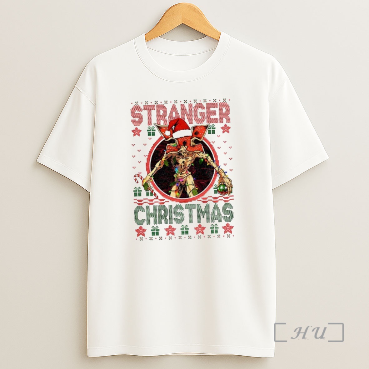 Officials Demogorgon Santa Hat Stranger Things Stranger Christmas Premium Shirt Sweatshirt Tee