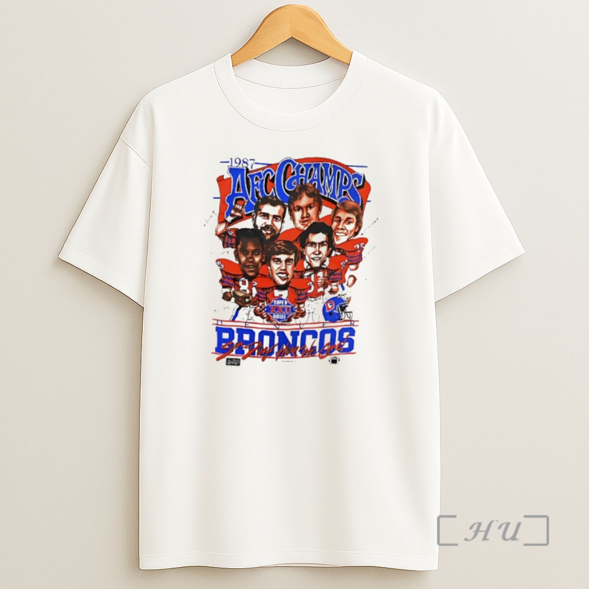 Officials Denver Broncos 1987 Afc Champs Players Caricature Signature Shirt Sweatshirt Tee