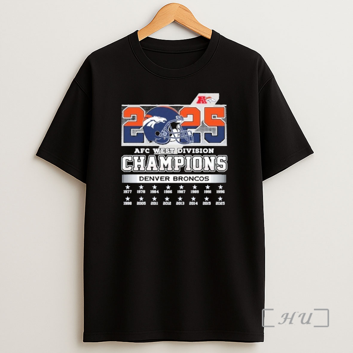 Officials Denver Broncos 2025 Afc West Division Champions Helmet Shirt Sweatshirt Tee