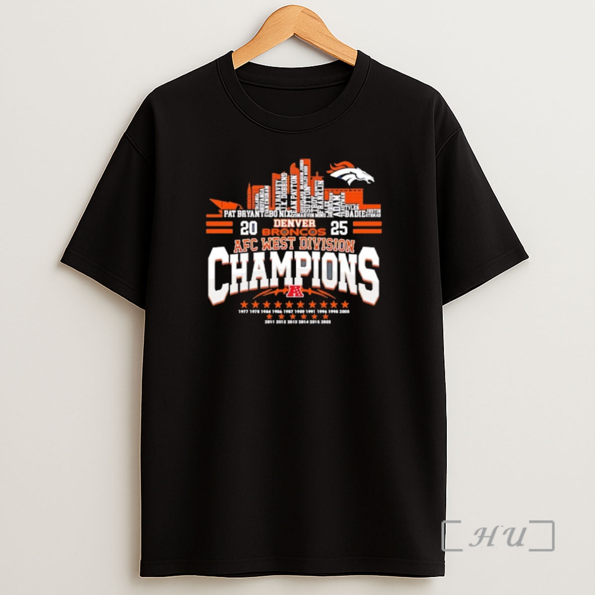 Officials Denver Broncos 2025 Afc West Division Champions City Skyline Shirt Sweatshirt Tee
