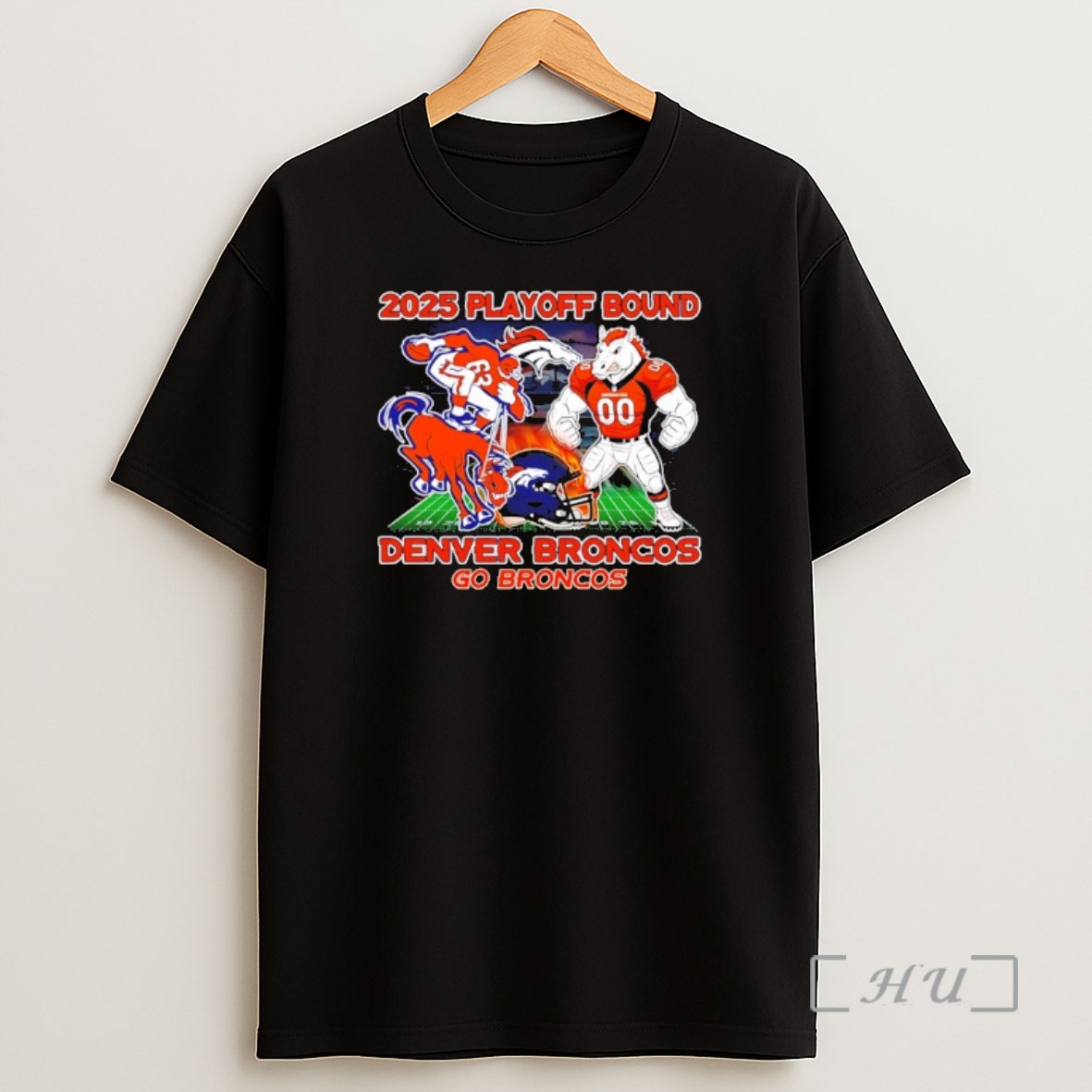 Officials Denver Broncos 2025 Playoff Bound Mascot Shirt Sweatshirt Tee
