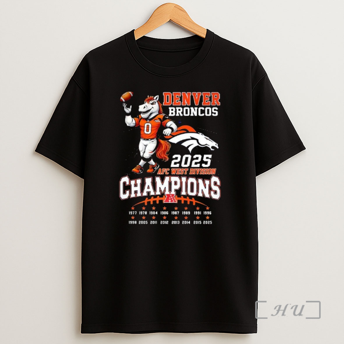 Officials Denver Broncos Afc West Division Champions 2025 Logo And Mascot Shirt Sweatshirt Tee