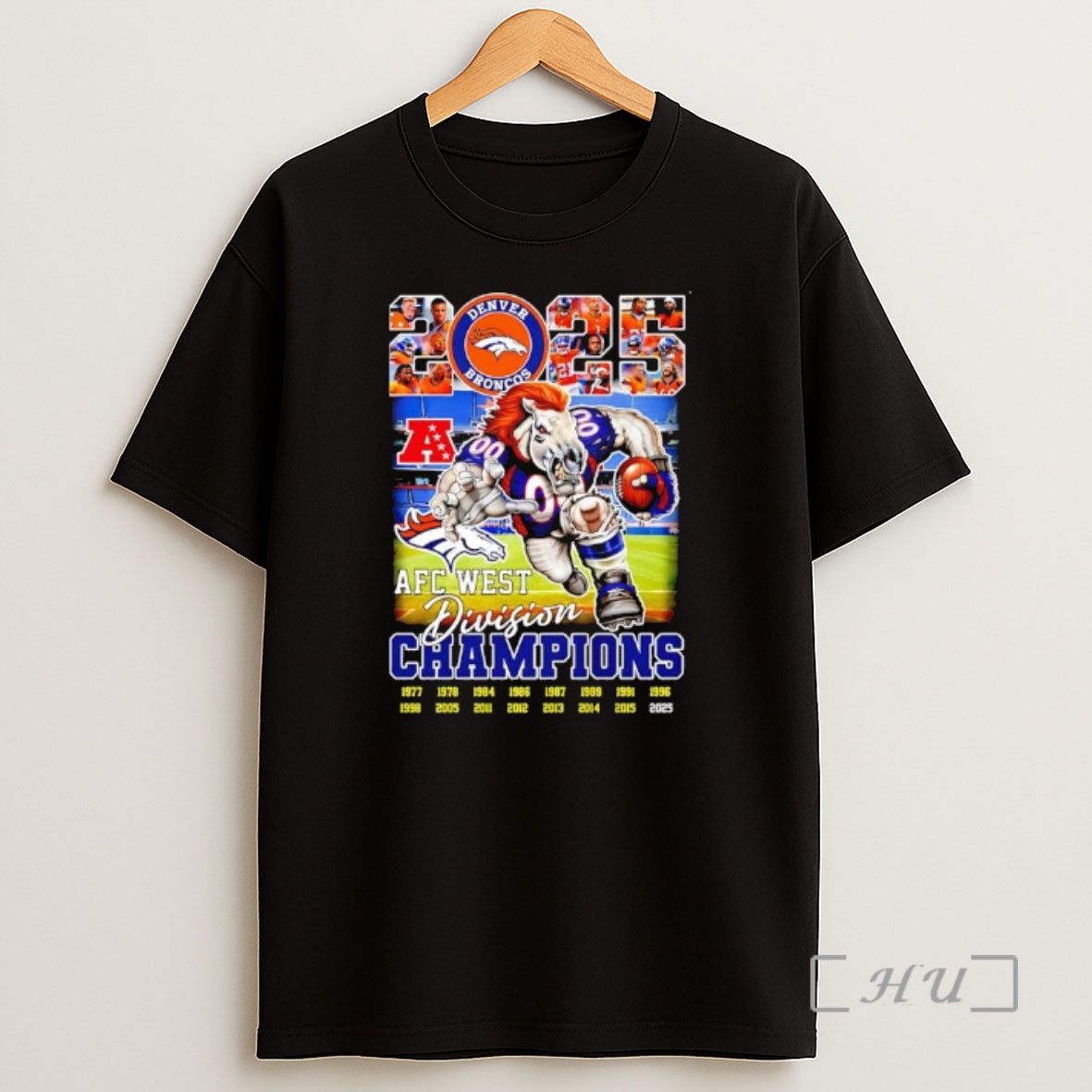 Officials Denver Broncos Afc West Division Champions 2025 Mascot Shirt Sweatshirt Tee