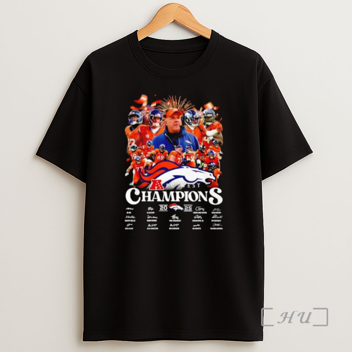 Officials Denver Broncos Afc West Champions Signatures Shirt Sweatshirt Tee