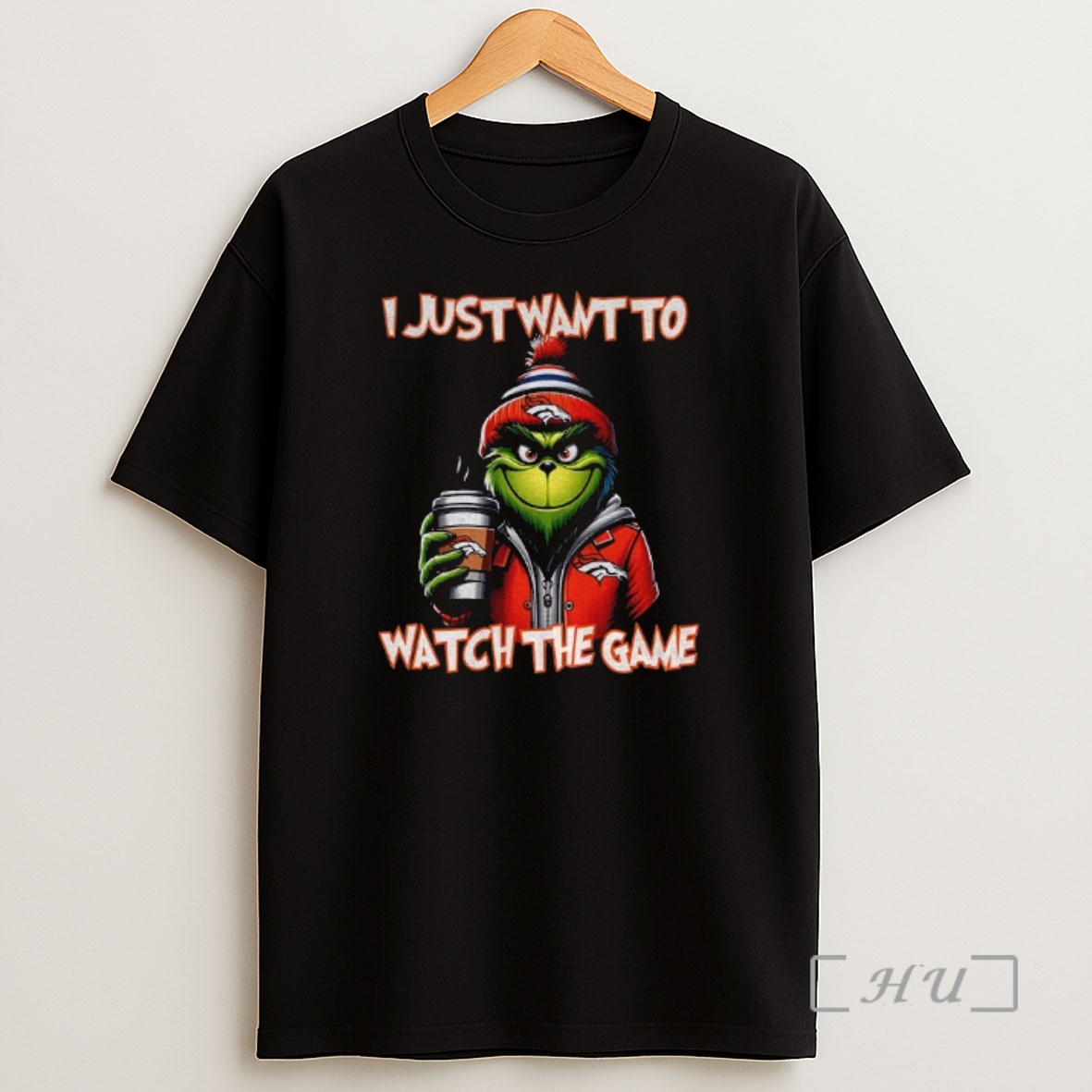Officials Denver Broncos Grinch I Just Want To Watch The Game Christmas Premium Shirt Sweatshirt Tee