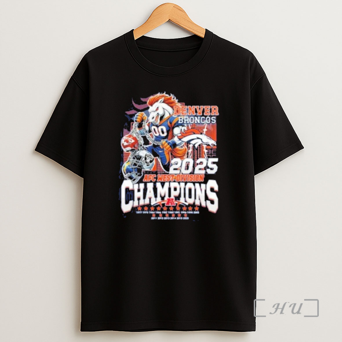 Officials Denver Broncos Mascot 2025 Afc West Division Champions Shirt Sweatshirt Tee