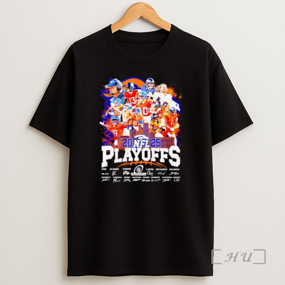 Officials Denver Broncos Nfl 2025 Playoffs Team Signatures Shirt Sweatshirt Tee