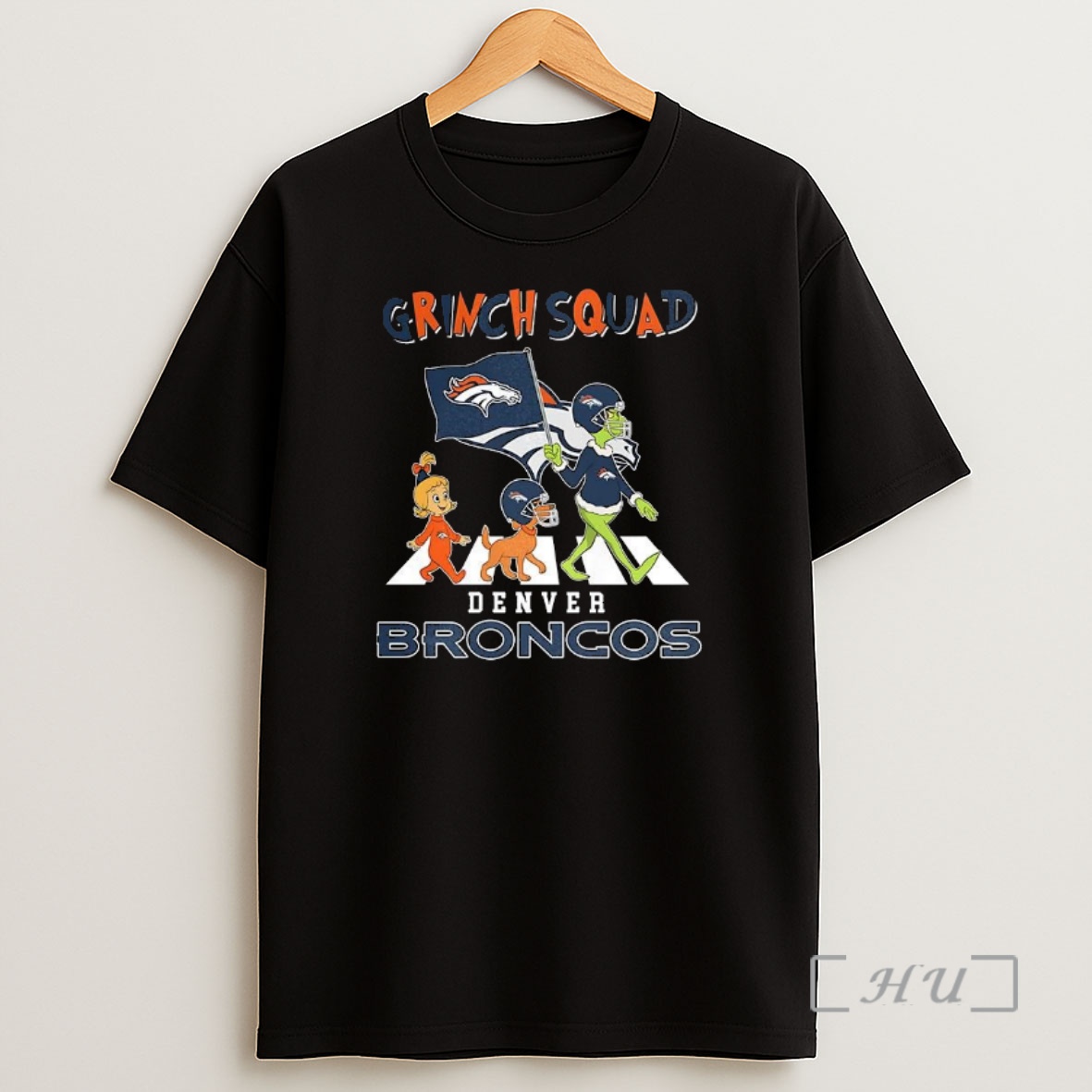 Officials Denver Broncos Nfl Grinch Squad Cross The Road Shirt Sweatshirt Tee