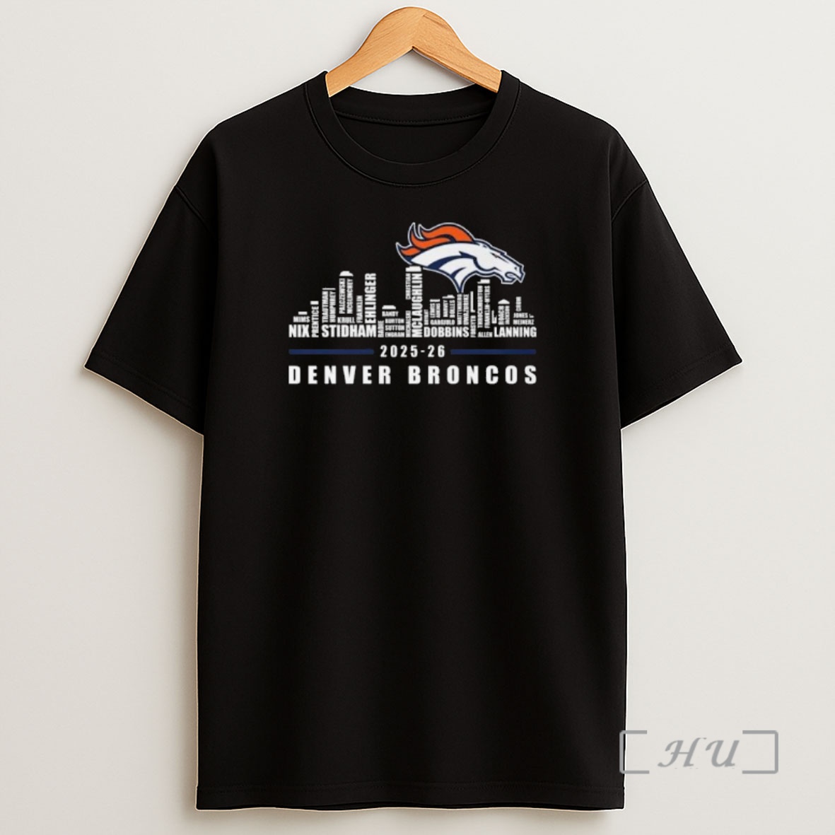 Officials Denver Broncos Skyline Names 2025 26 Logo Shirt Sweatshirt Tee