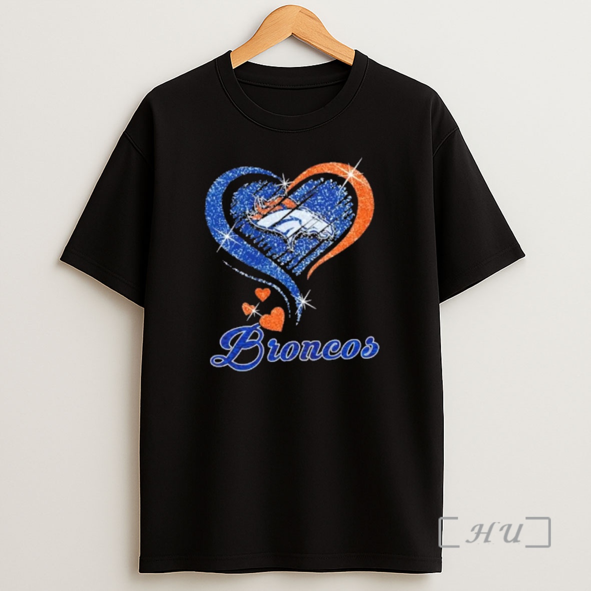 Officials Denver Broncos Football In Glitter Heart Fans Shirt Sweatshirt Tee