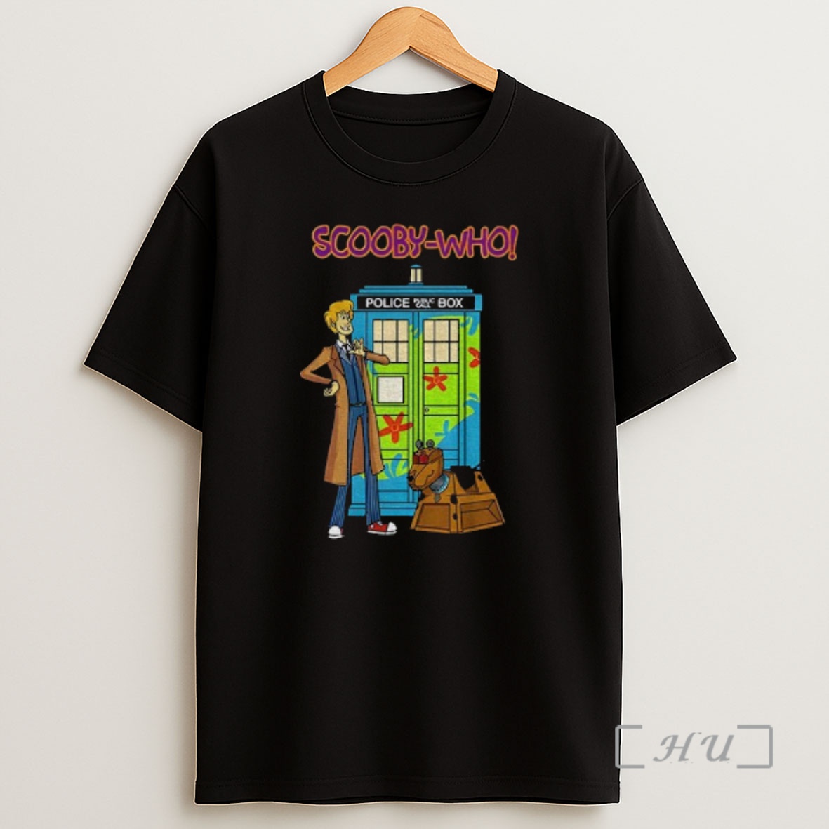 Officials Detective Dog Cartoon Dog Doctor Who Mashup Scooby Who Police Box Premium Shirt Sweatshirt Tee