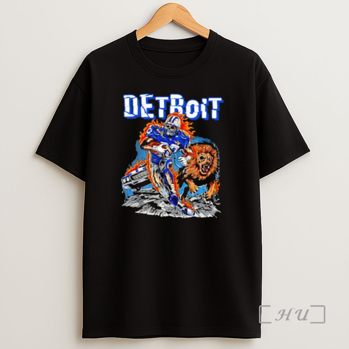 Officials Detroit Lions Skeleton Player 4 Running On Fire With Growling Lion Muscle Car Premium Shirt Sweatshirt Tee