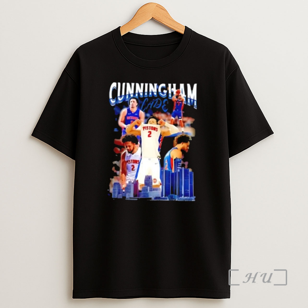 Officials Detroit Pistons Cade Cunningham Graphic Skyline Shirt Sweatshirt Tee