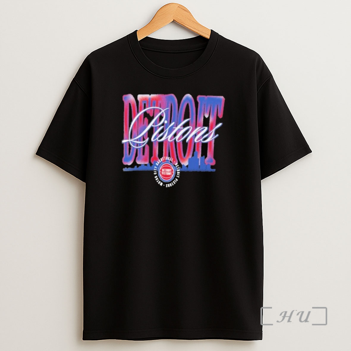 Officials Detroit Pistons Chrome Legacy Skyline Shirt Sweatshirt Tee