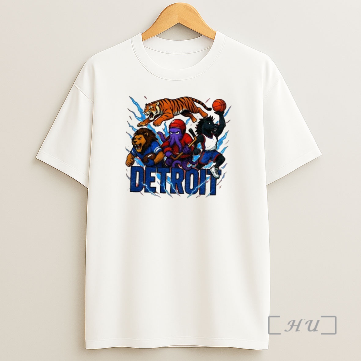 Officials Detroit Sports Team Mascots Detroit Lions Tigers Red Wings Pistons Premium Shirt Sweatshirt Tee