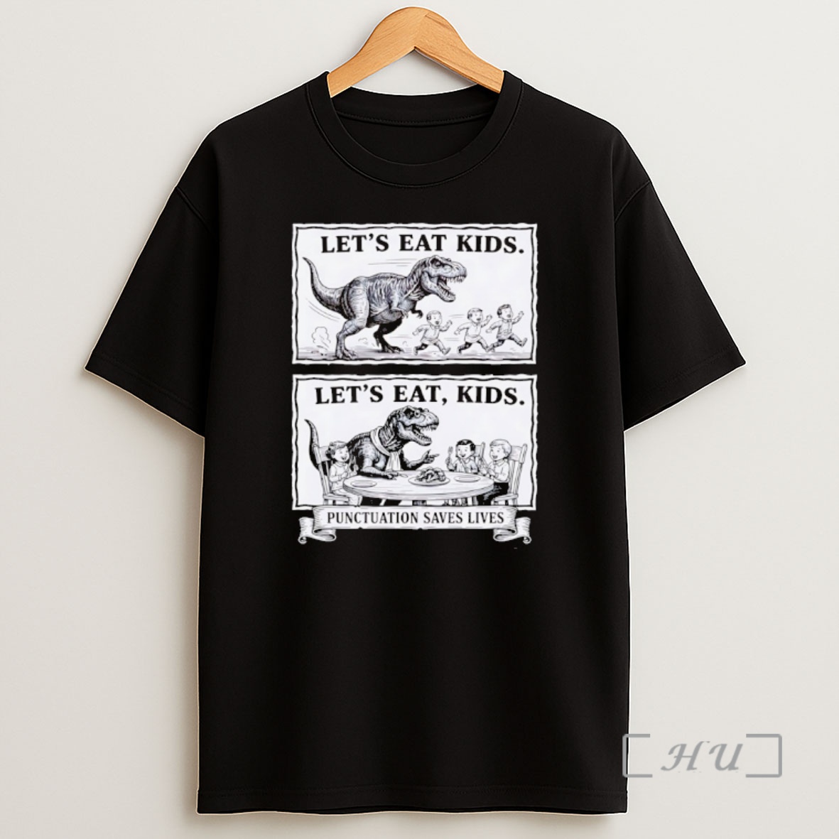 Officials Dinosaur Lets Eat Kids Punctuation Saves Lives Shirt Sweatshirt Tee