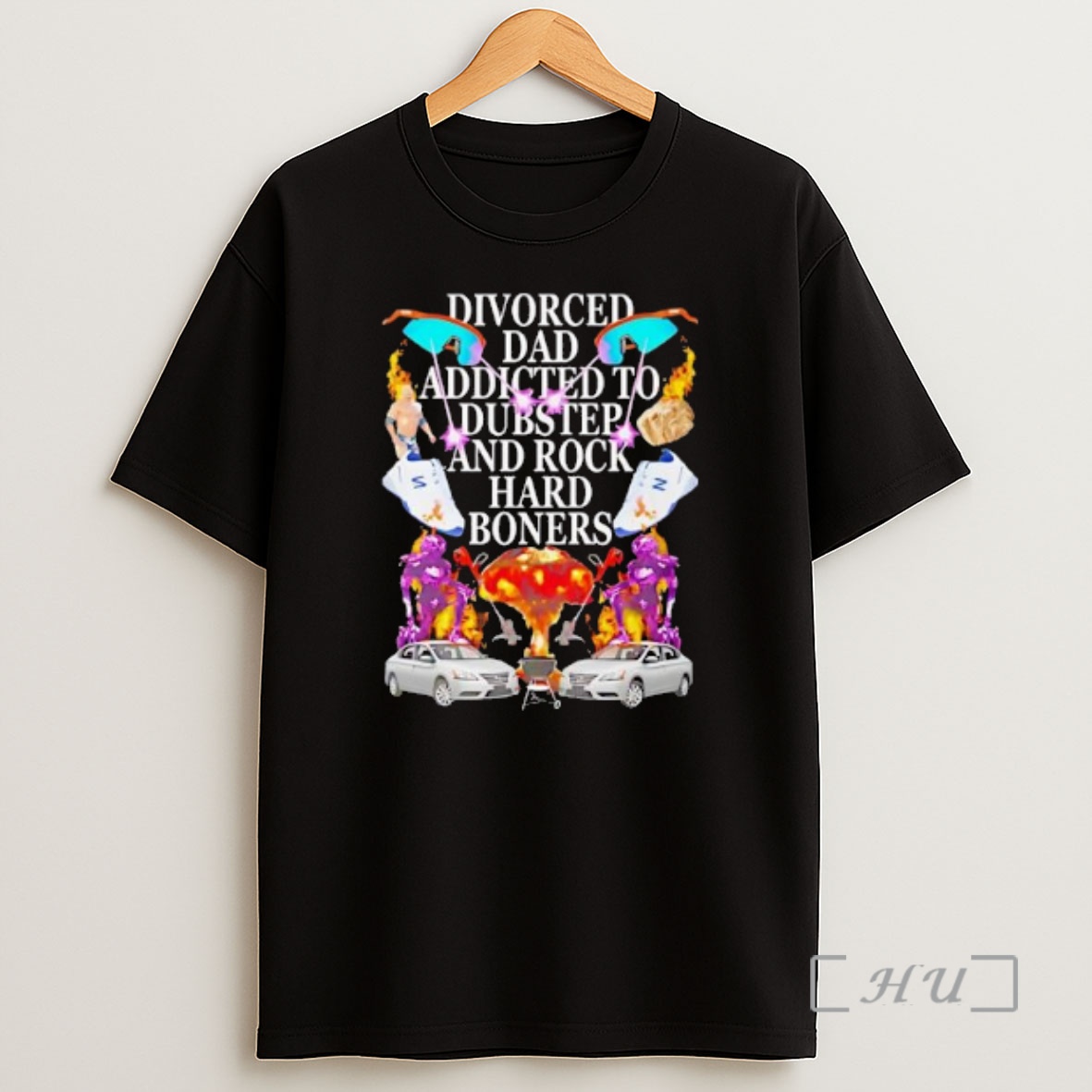 Officials Divorced Dad Addicted To Dubstep And Rock Hard Boners Graphic Shirt Sweatshirt Tee