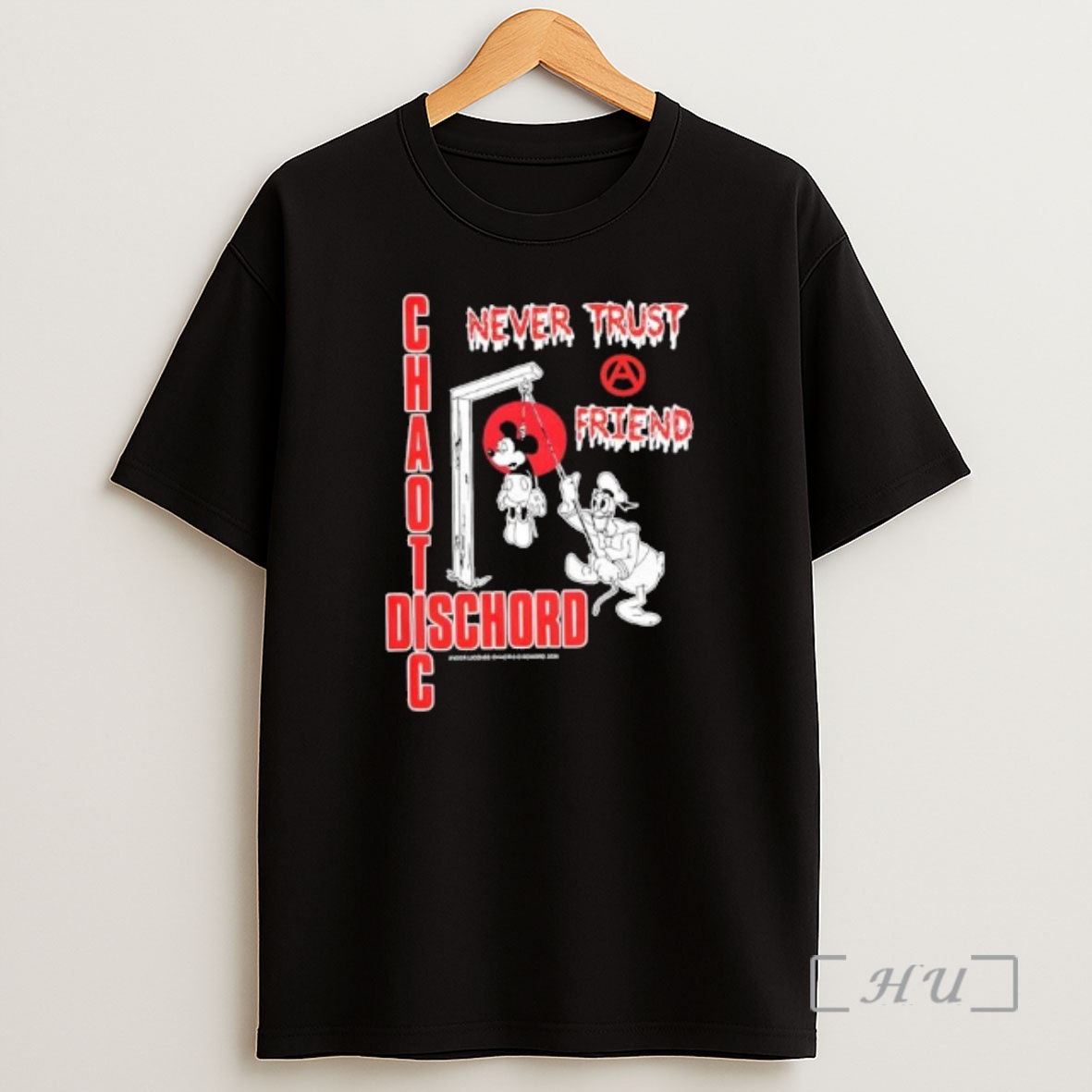 Officials Donald Duck X Mickey Mouse Chaotic Dischord Never Trust A Friend Shirt Sweatshirt Tee