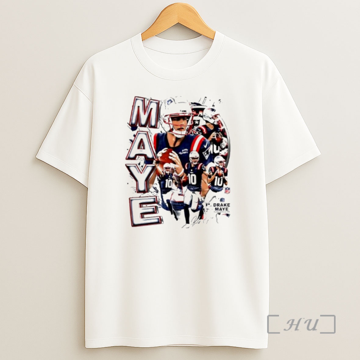 Officials Drake Maye New England Patriots Celebration Player Signature Shirt Sweatshirt Tee