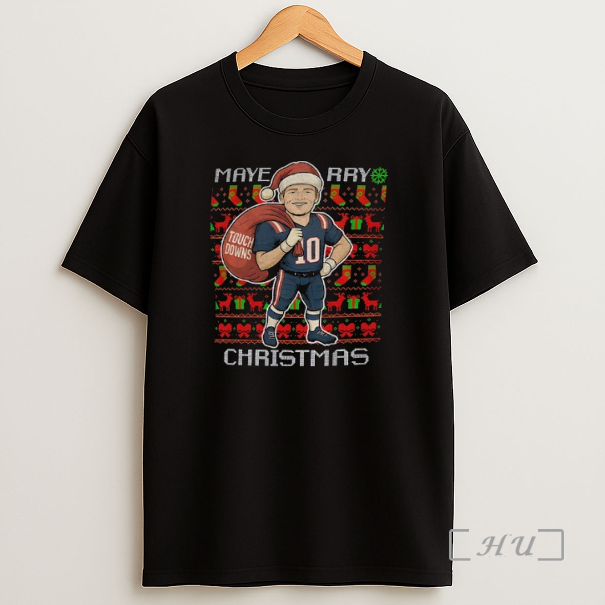 Officials Drake Maye New England Patriots Maye Rry Christmas Touch Downs Nfl Premium Shirt Sweatshirt Tee