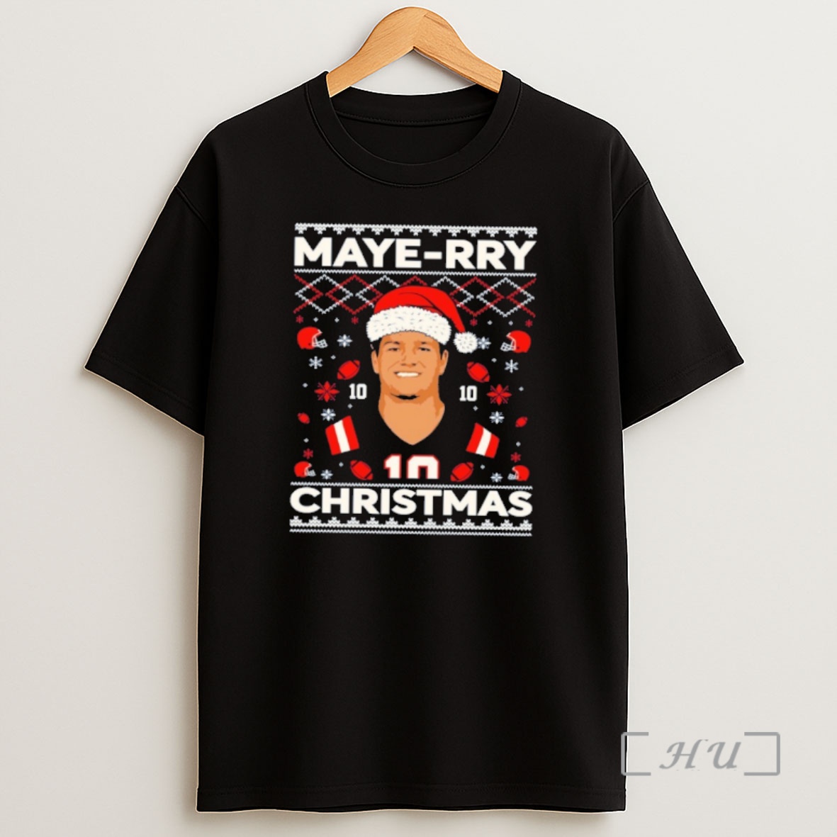 Officials Drake Maye New England Patriots Nfl Maye Rry Xmas Ugly Christmas Sweat Shirt Sweatshirt Tee