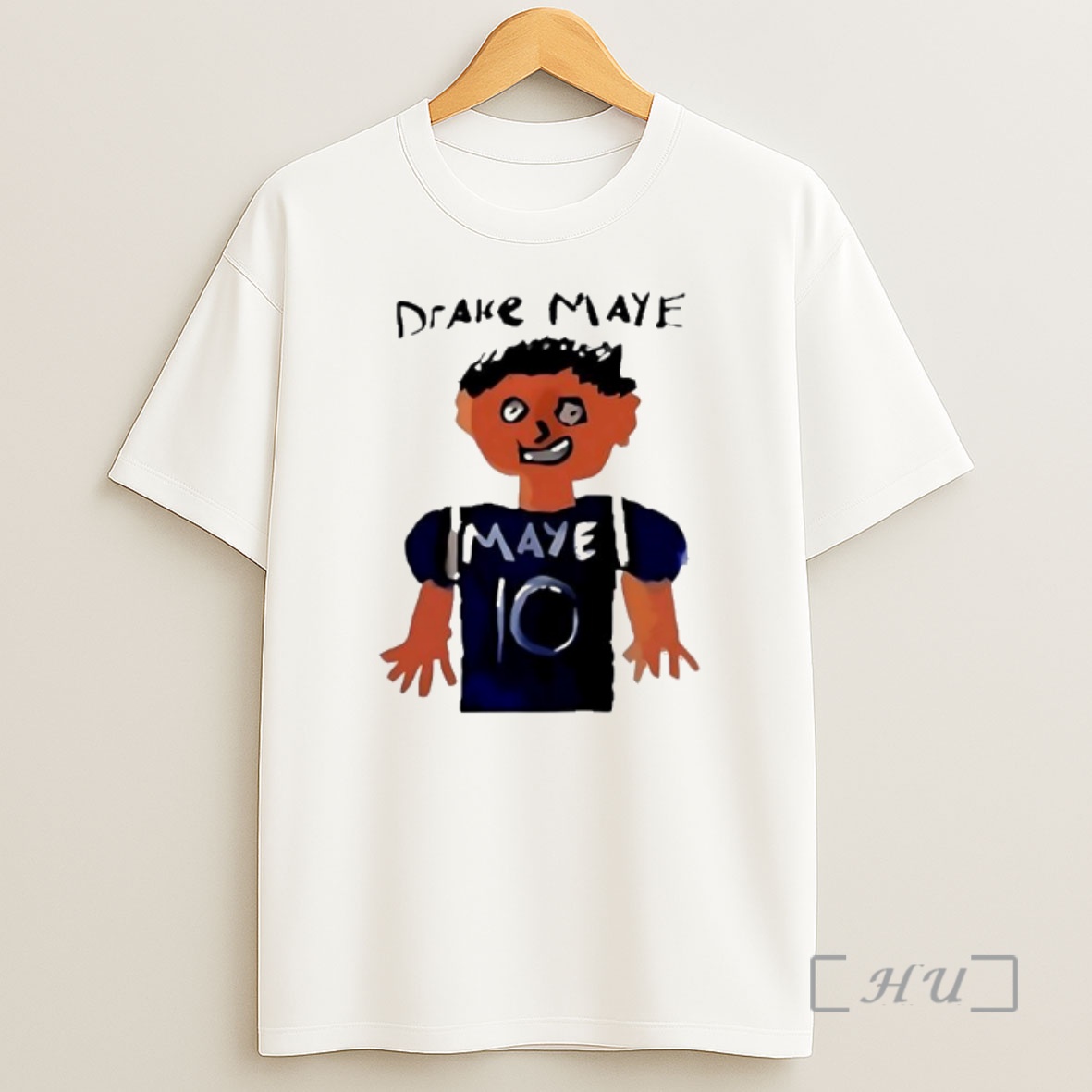 Officials Drake Maye New England Patriots Football Number 10 Draw Shirt Sweatshirt Tee