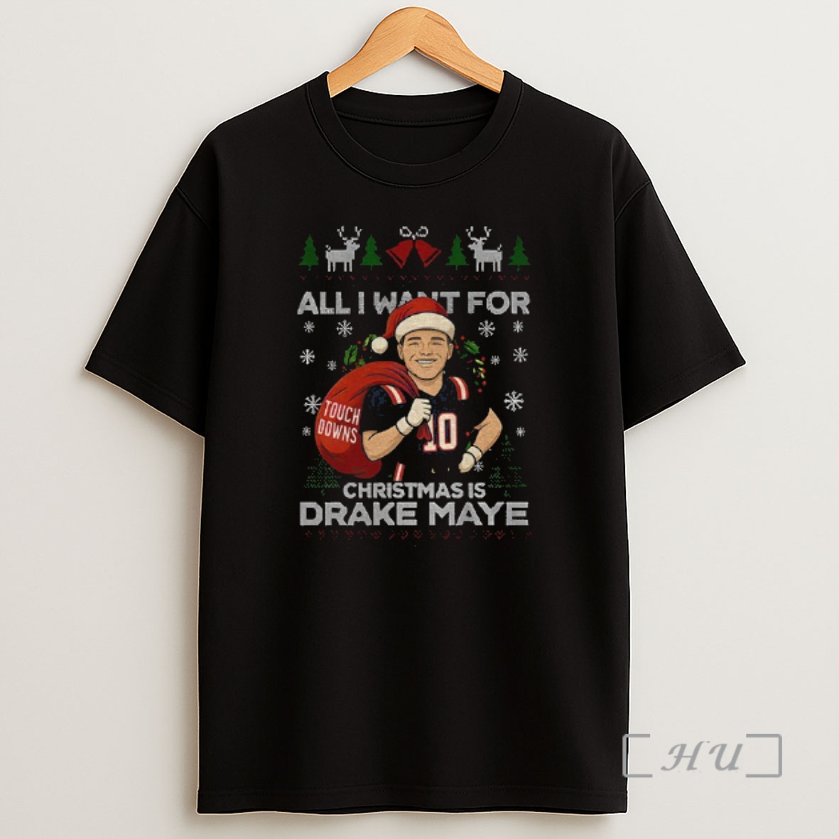 Officials Drake Maye Santa Christmas Smile All I Want For Christmas Is Drake Maye Premium Shirt Sweatshirt Tee