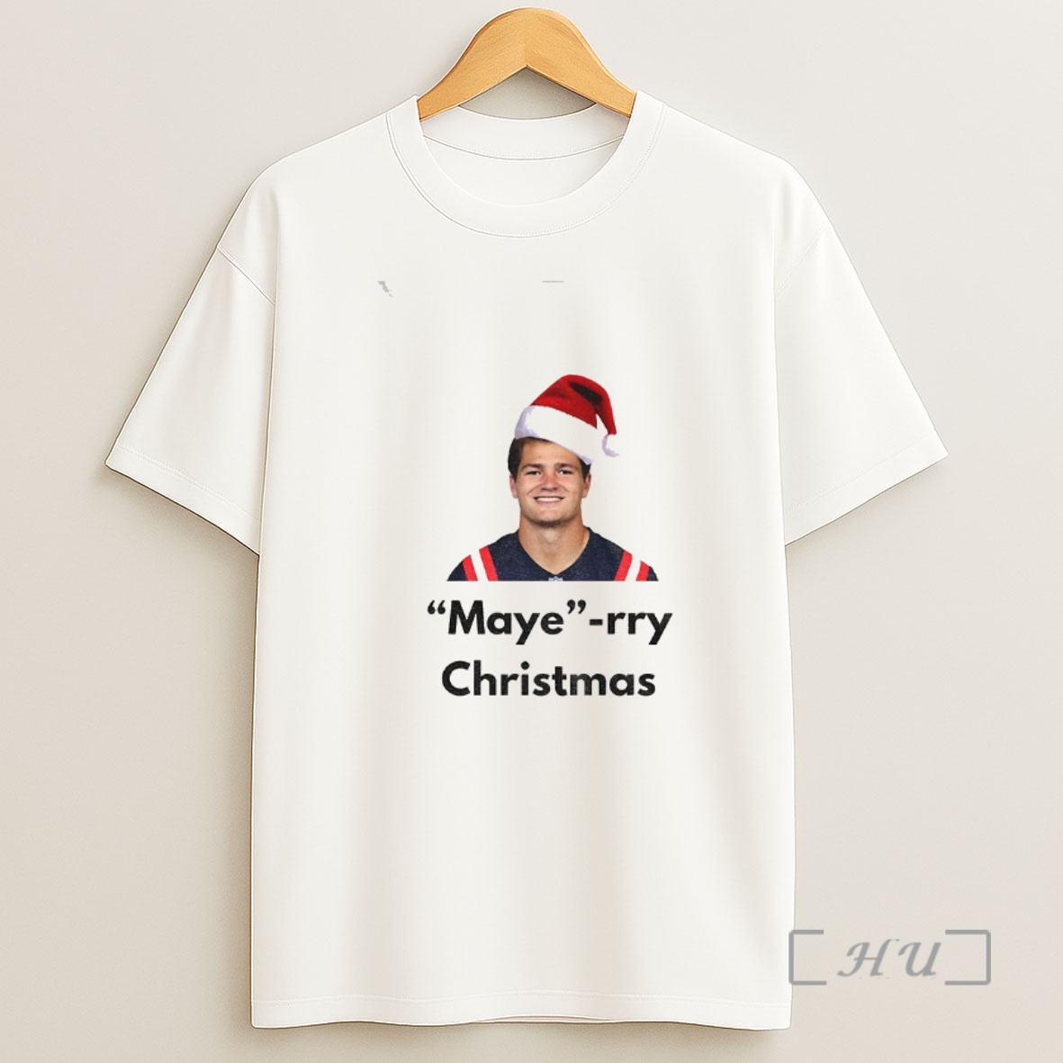 Officials Drake Maye Santa Hat Maye Rry Christmas New England Patriots Nfl Football 2025 Christmas Shirt Sweatshirt Tee
