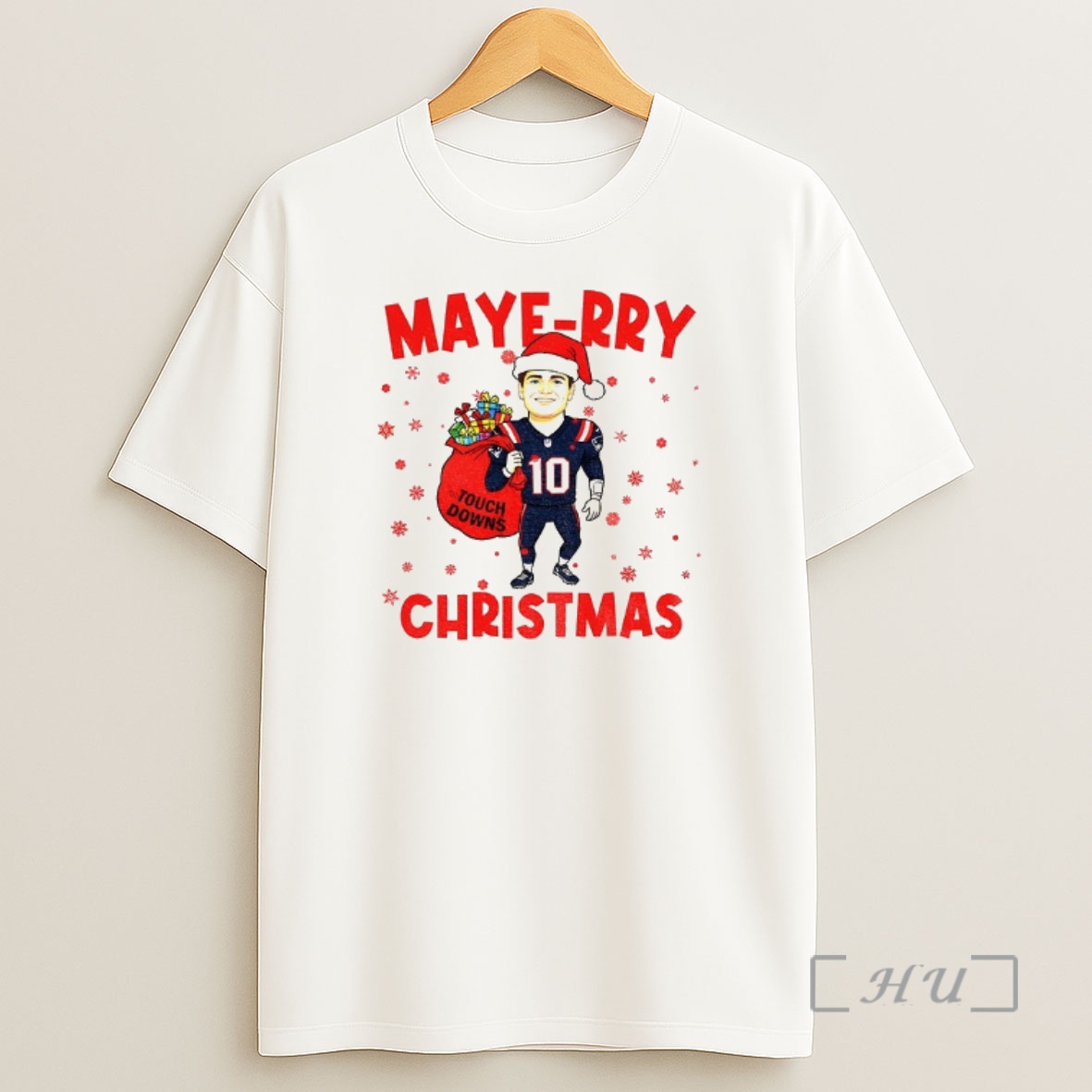 Officials Drake Maye Santa Hat Touchdowns Maye Rry Christmas Merry Christmas Premium Shirt Sweatshirt Tee