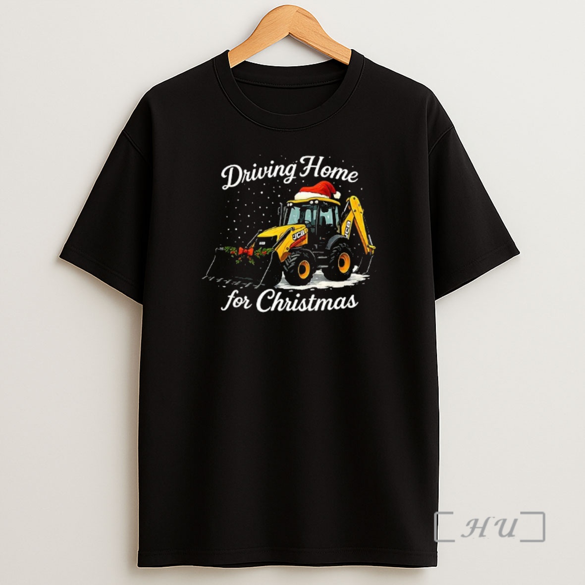 Officials Driving Home For Christmas Jcb Excavator Loader Shirt Sweatshirt Tee