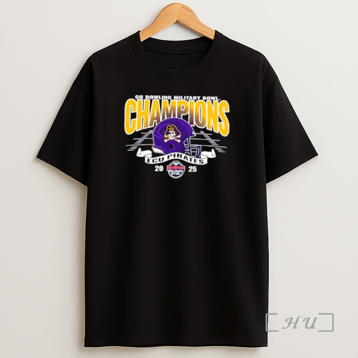 Officials Ecu Pirates Blue 84 2025 Military Bowl Champions Helmet Banner Shirt Sweatshirt Tee