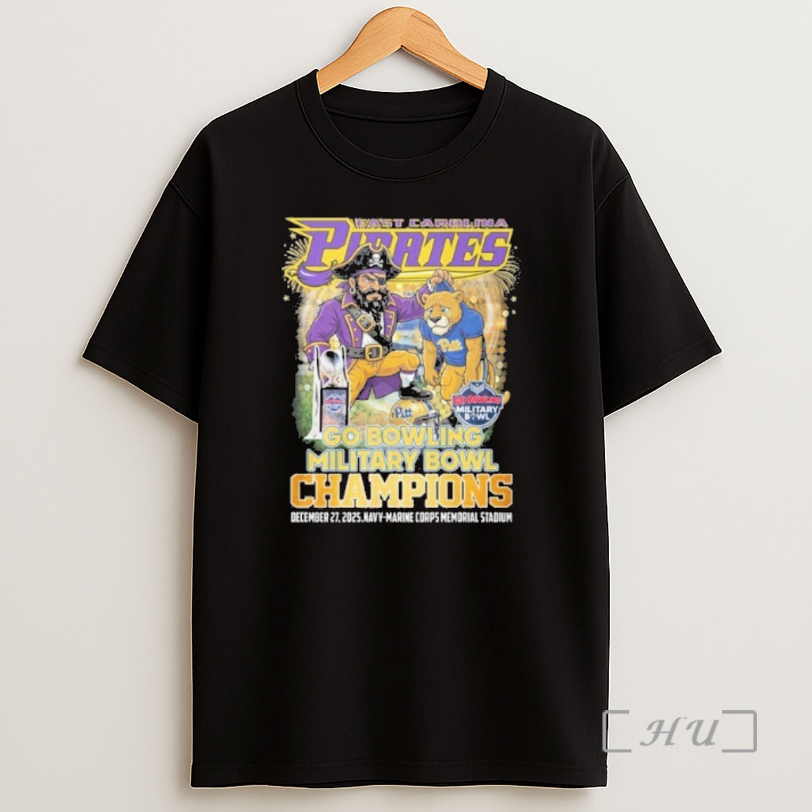 Officials Ecu Pirates Mascot Military Bowl Champions Shirt Sweatshirt Tee