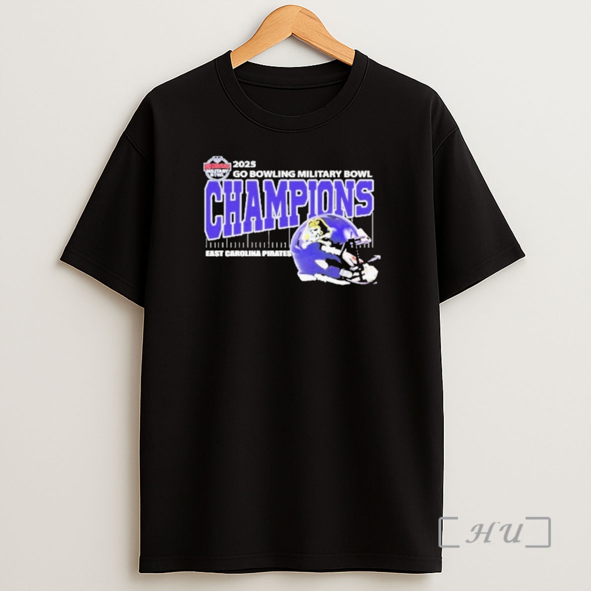 Officials East Carolina Pirates Football 2025 Go Bowling Military Bowl Champions Helmet Shirt Sweatshirt Tee