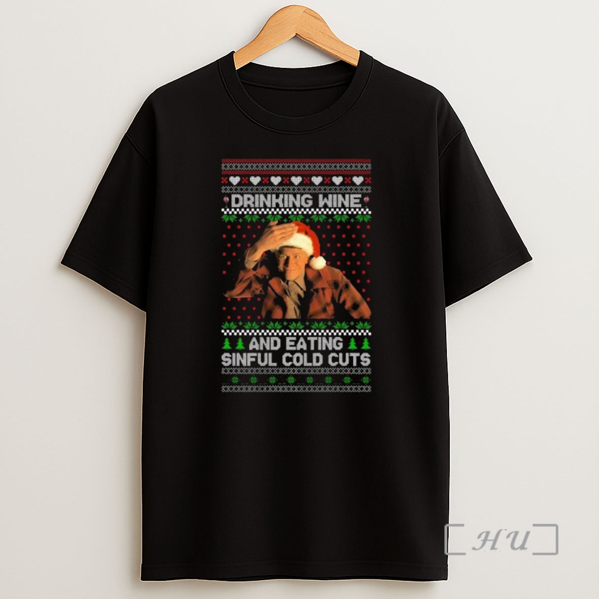 Officials Ed Gein Drinking Wine And Eating Sinful Cold Cuts Ugly Christmas Premium Shirt Sweatshirt Tee