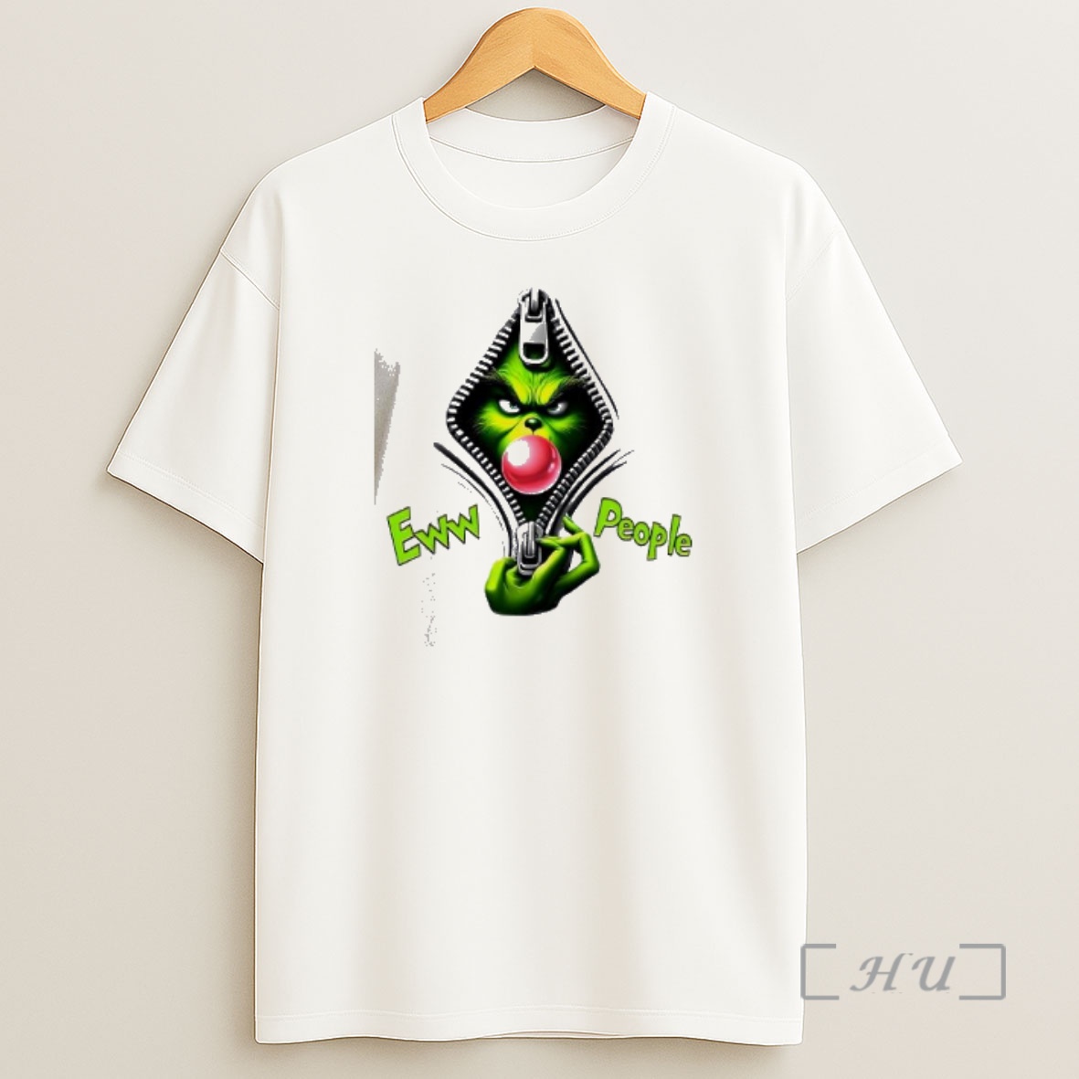 Officials Eww People Grinch Zipper Blowing Bubble Premium Shirt Sweatshirt Tee