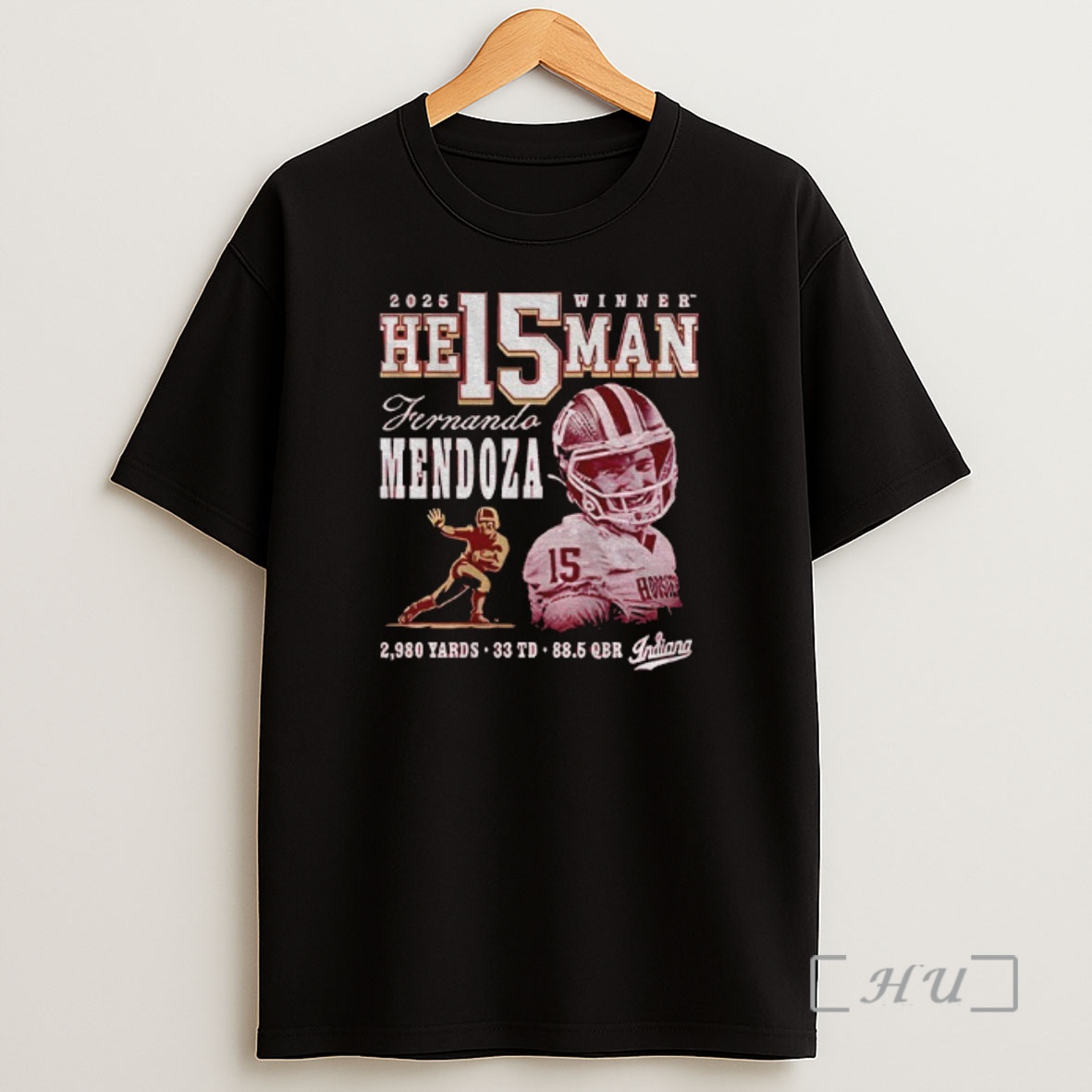 Officials Fernando Mendoza Indiana Hoosiers Crimson 2025 He15man Trophy Winner Shirt Sweatshirt Tee