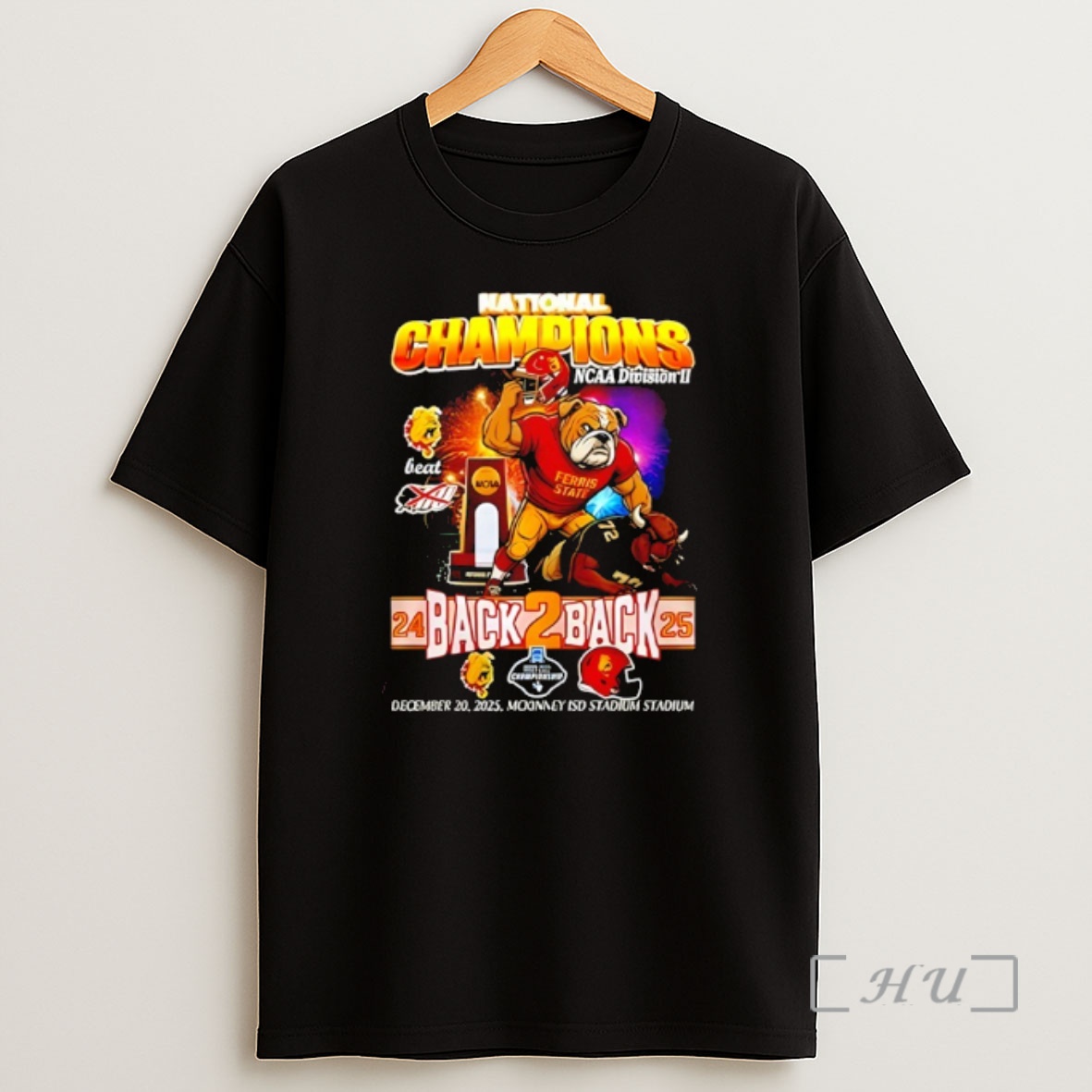 Officials Ferris State Back To Back National Champions 2025 Mascot Shirt Sweatshirt Tee