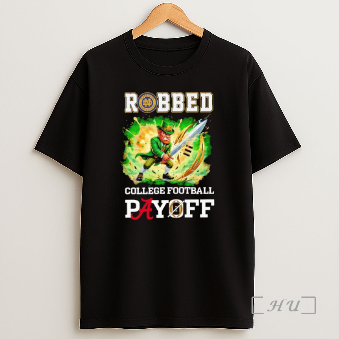 Officials Fighting Irish Robbed The Cfp Playoff Mascot Shirt Sweatshirt Tee