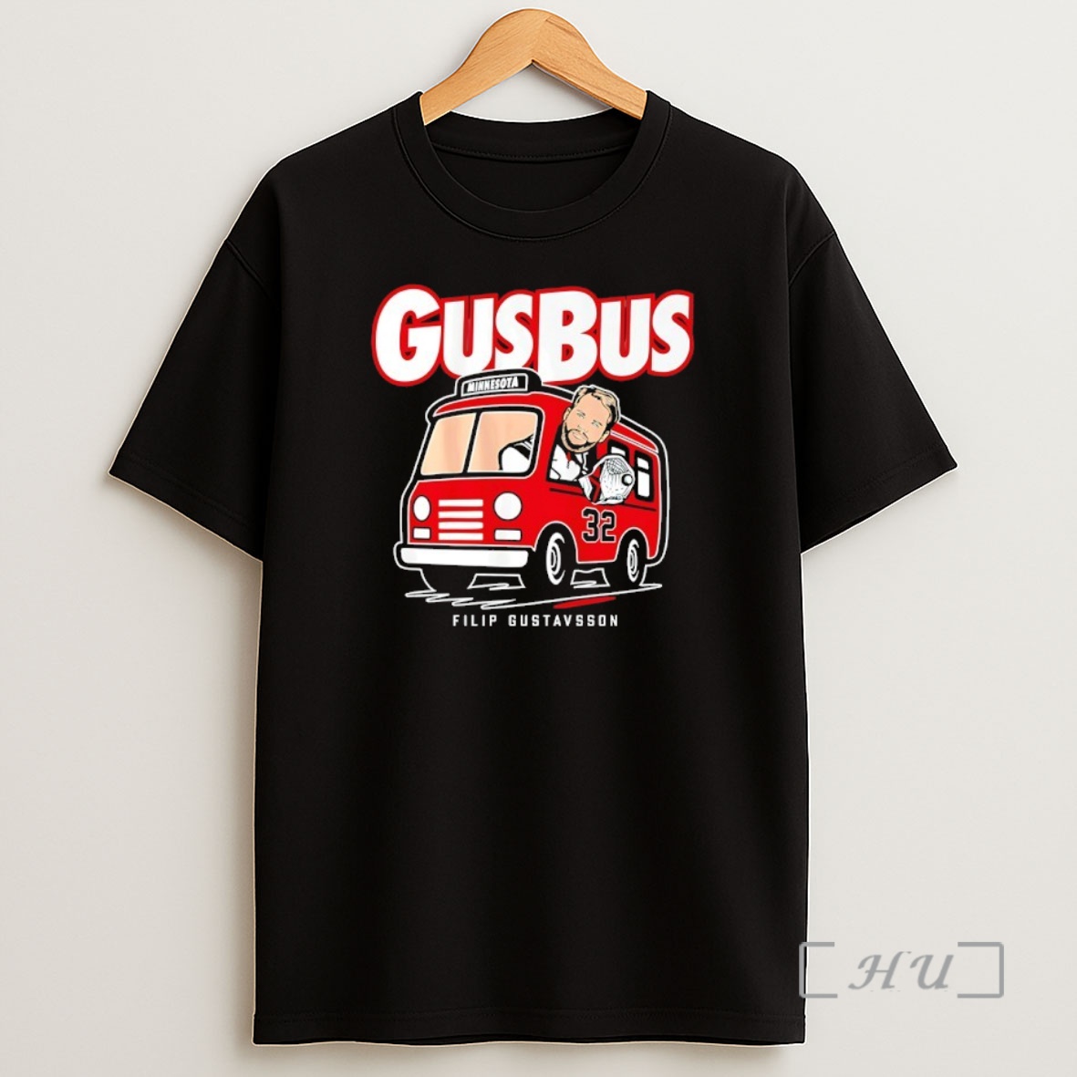 Officials Filip Gustavsson Minnesota Wild Hockey Hop On The Gus Bus Shirt Sweatshirt Tee