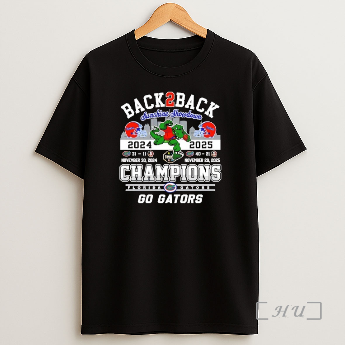 Officials Florida Gators 2025 Back To Back Sunshine Showdown Champions Go Gators Premium Shirt Sweatshirt Tee