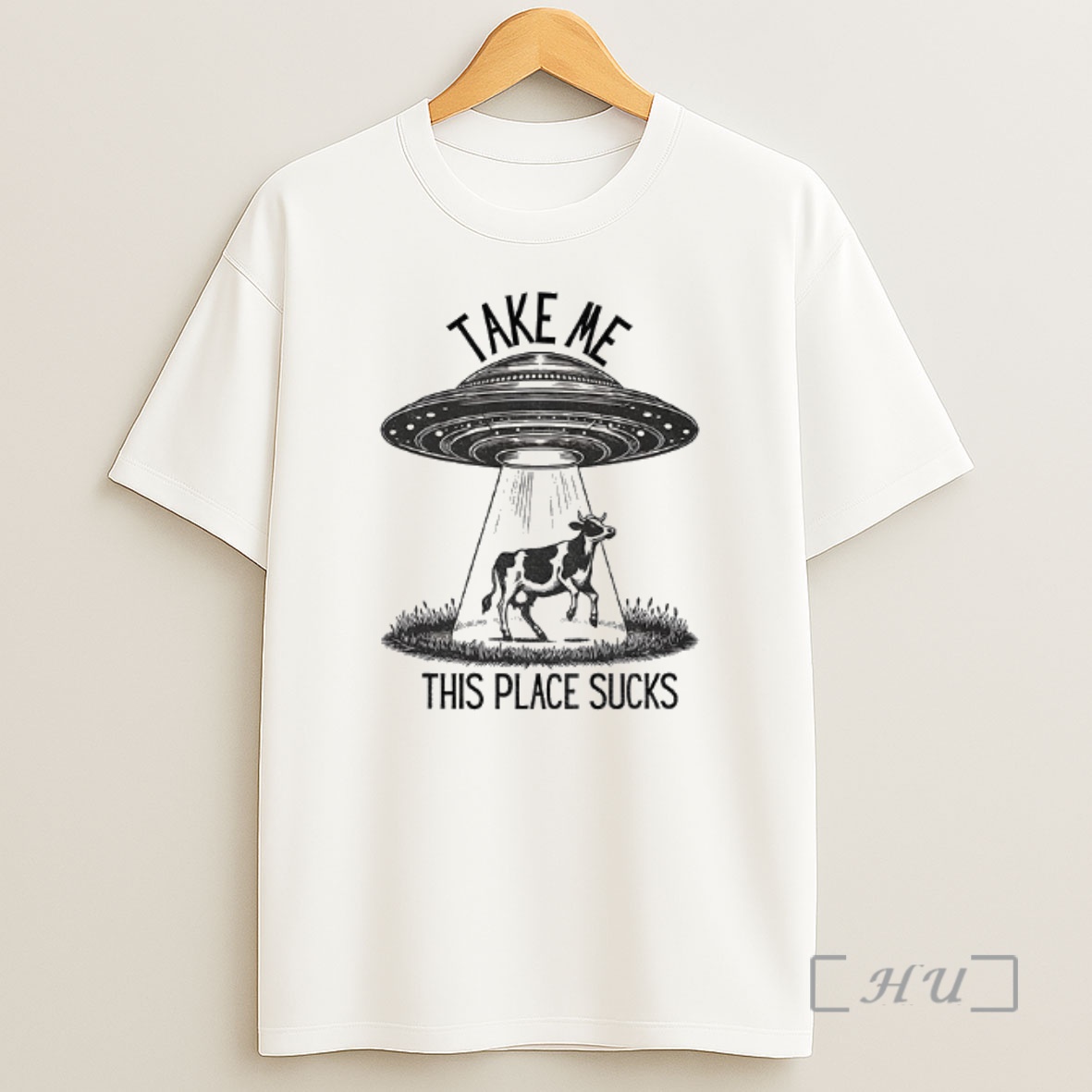 Officials Flying Saucer Take Me This Place Sucks Cow Premium Shirt Sweatshirt Tee