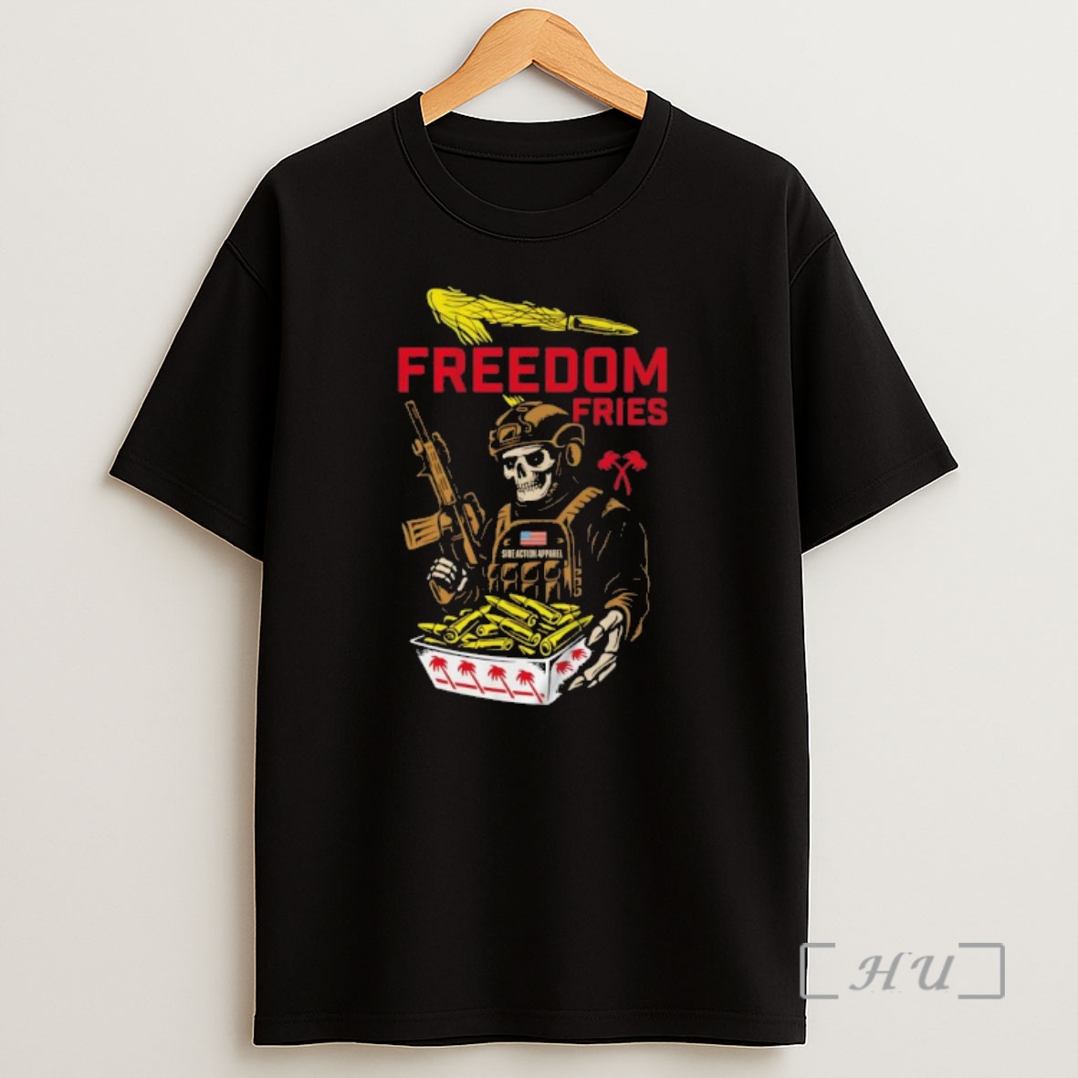 Officials Freedom Fries Side Action Apparel Soldier Skeleton Shirt Sweatshirt Tee