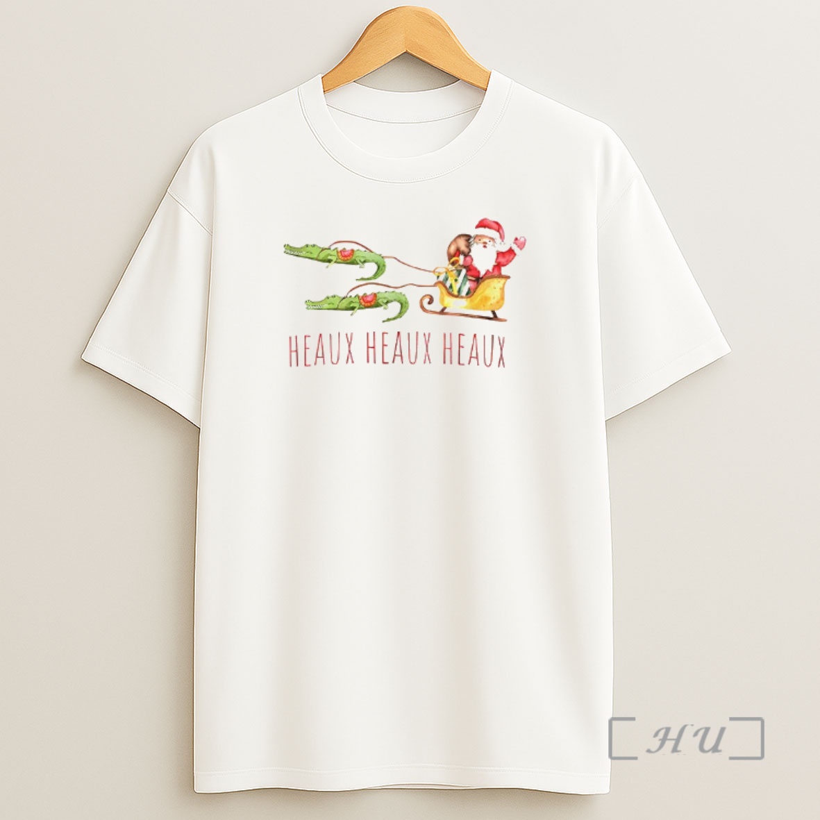 Officials Funny Cajun Santa Louisiana Alligator Christmas Heaux Heaux Heaux Premium Shirt Sweatshirt Tee