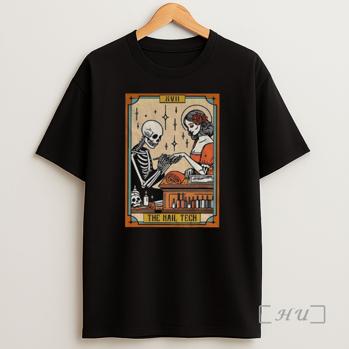 Officials Funny Skeleton Nail Boss The Nail Tech Life Tarot Card Premium Shirt Sweatshirt Tee