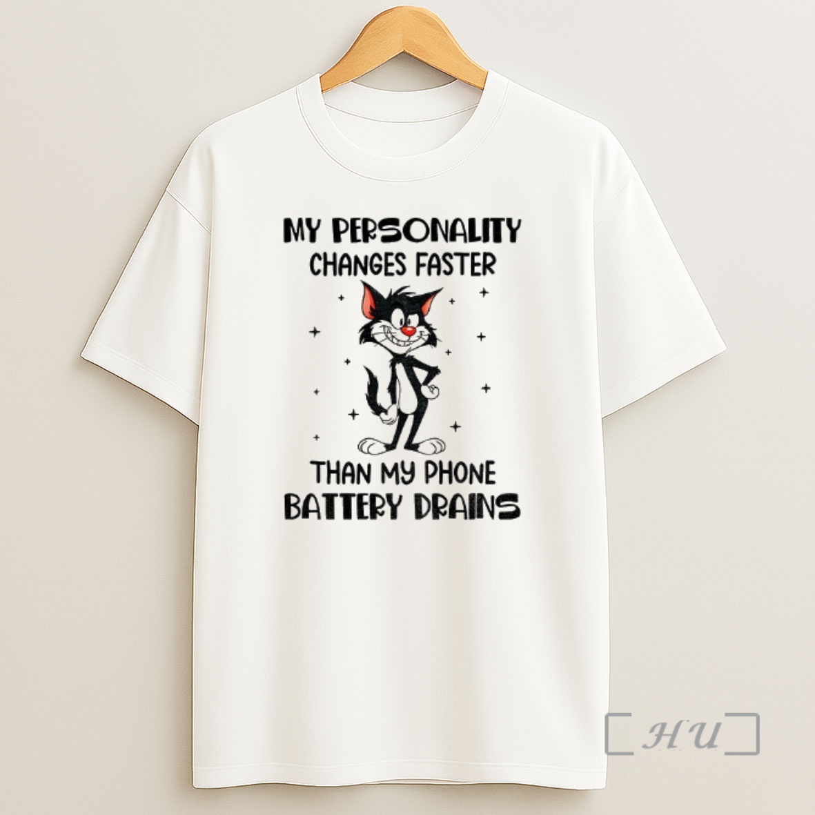 Officials Funny Cat My Personality Changes Faster Than My Phone Battery Drains Premium Shirt Sweatshirt Tee