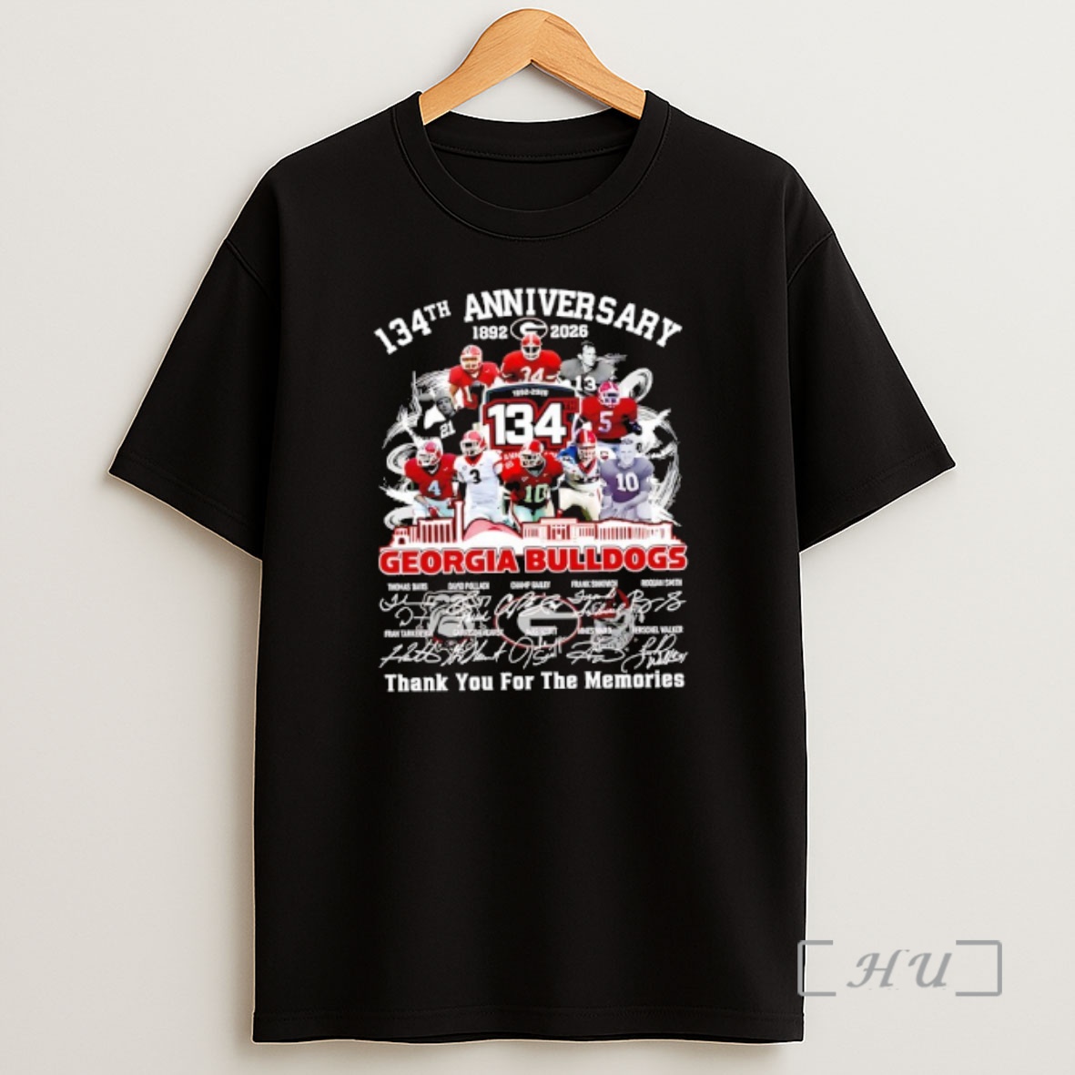 Officials Georgia Bulldogs 134th Anniversary Signatures All Players Premium Shirt Sweatshirt Tee