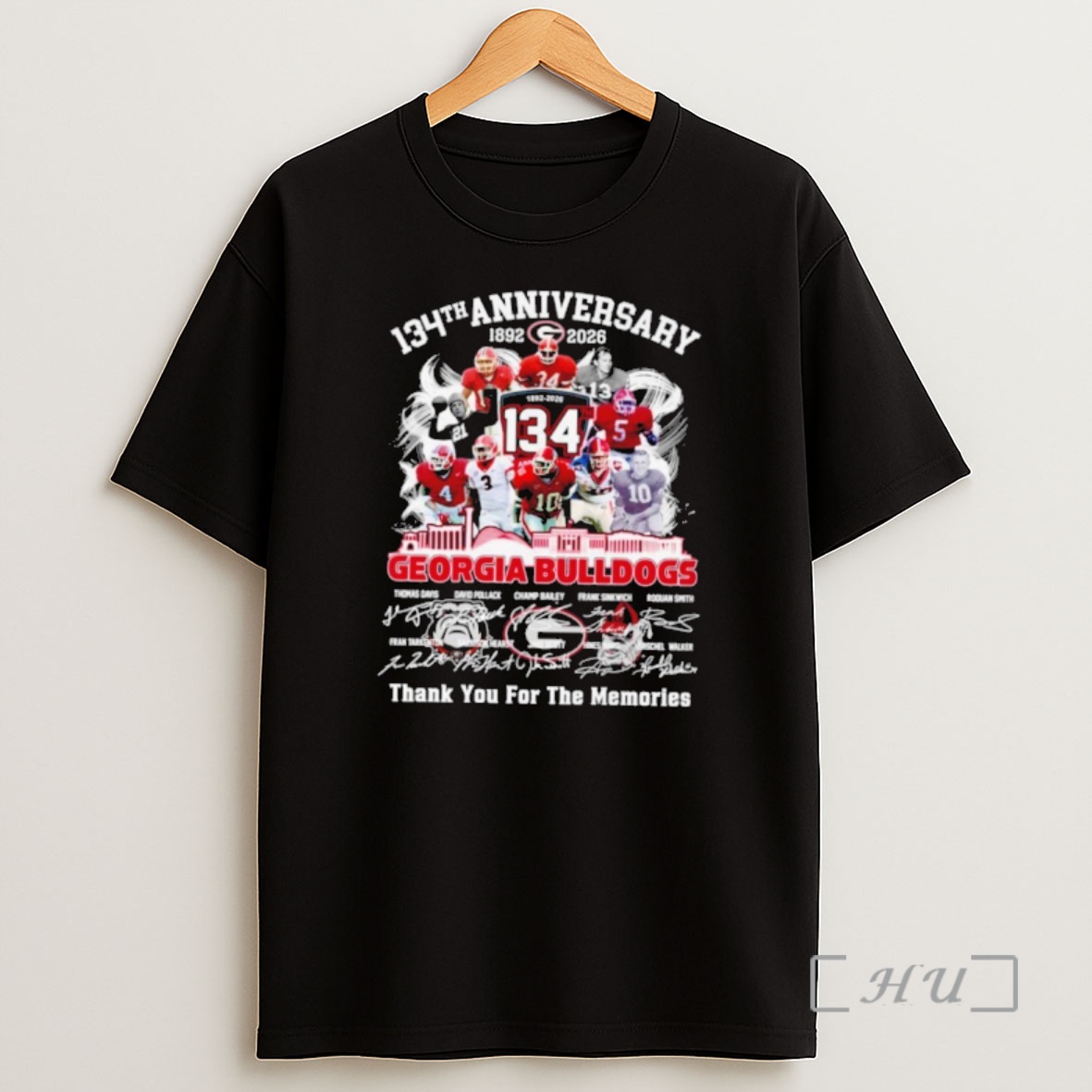Officials Georgia Bulldogs 1892 2026 134th Anniverdary Thank You For The Memories Signatures Shirt Sweatshirt Tee
