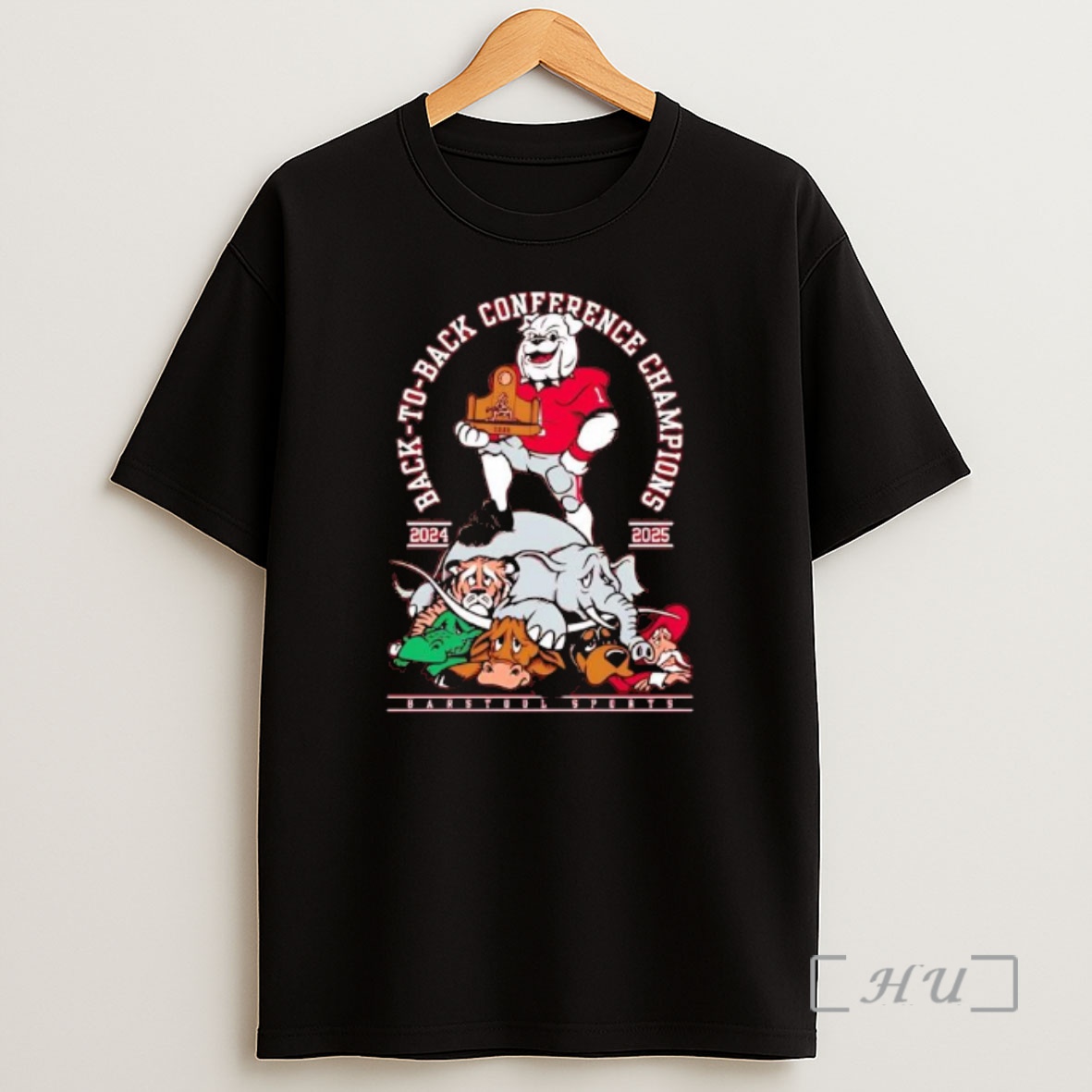 Officials Georgia Bulldogs Back To Back Conference Champions 2024 2025 Mascots Graphic Premium Shirt Sweatshirt Tee