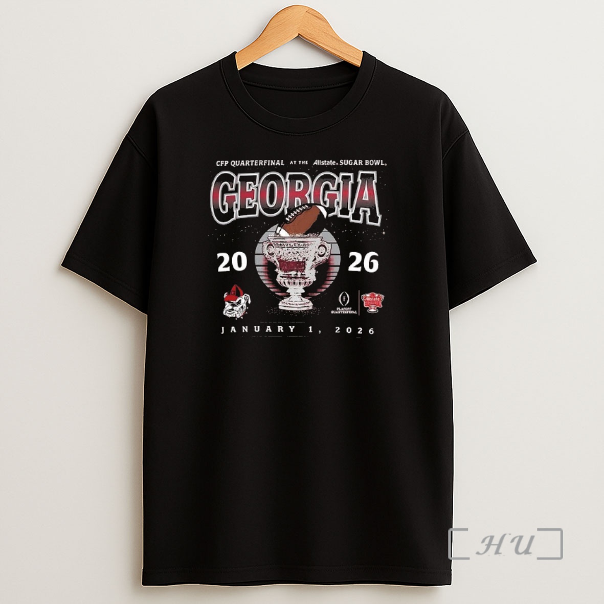 Officials Georgia Bulldogs Cfp Quarterfinal 2026 Sugar Bowl Bound Trophy Shirt Sweatshirt Tee