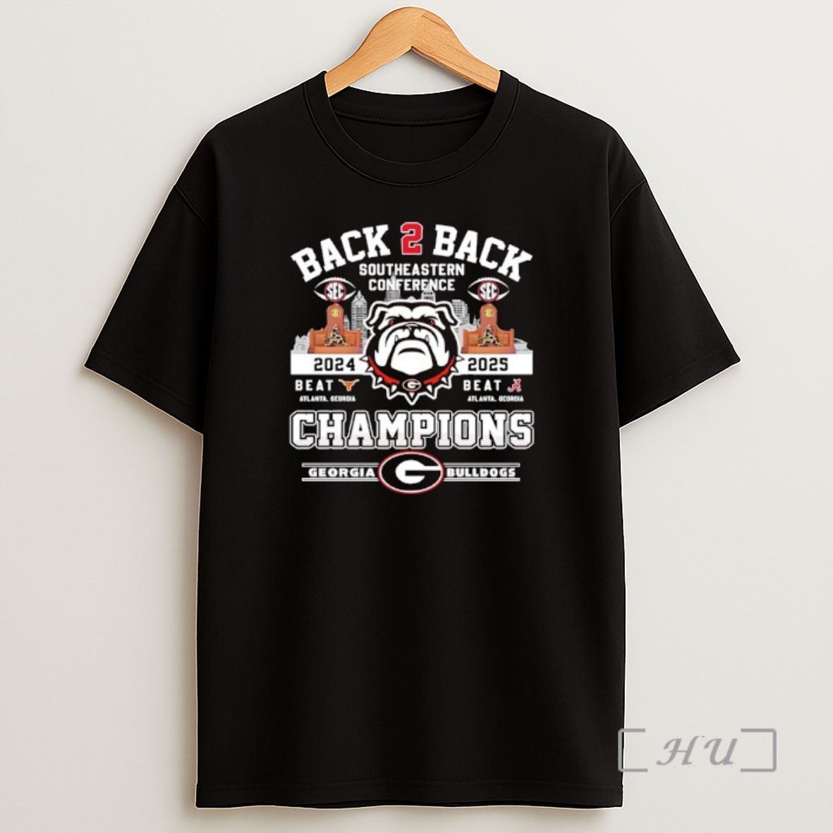 Officials Georgia Bulldogs Back To Back Southeastern Conference Champions 2024 And 2025 Shirt Sweatshirt Tee